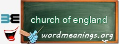 WordMeaning blackboard for church of england